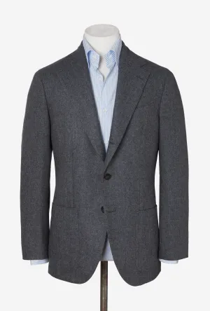 Sport Jacket Wool-Cashmere Herringbone Blue Melange