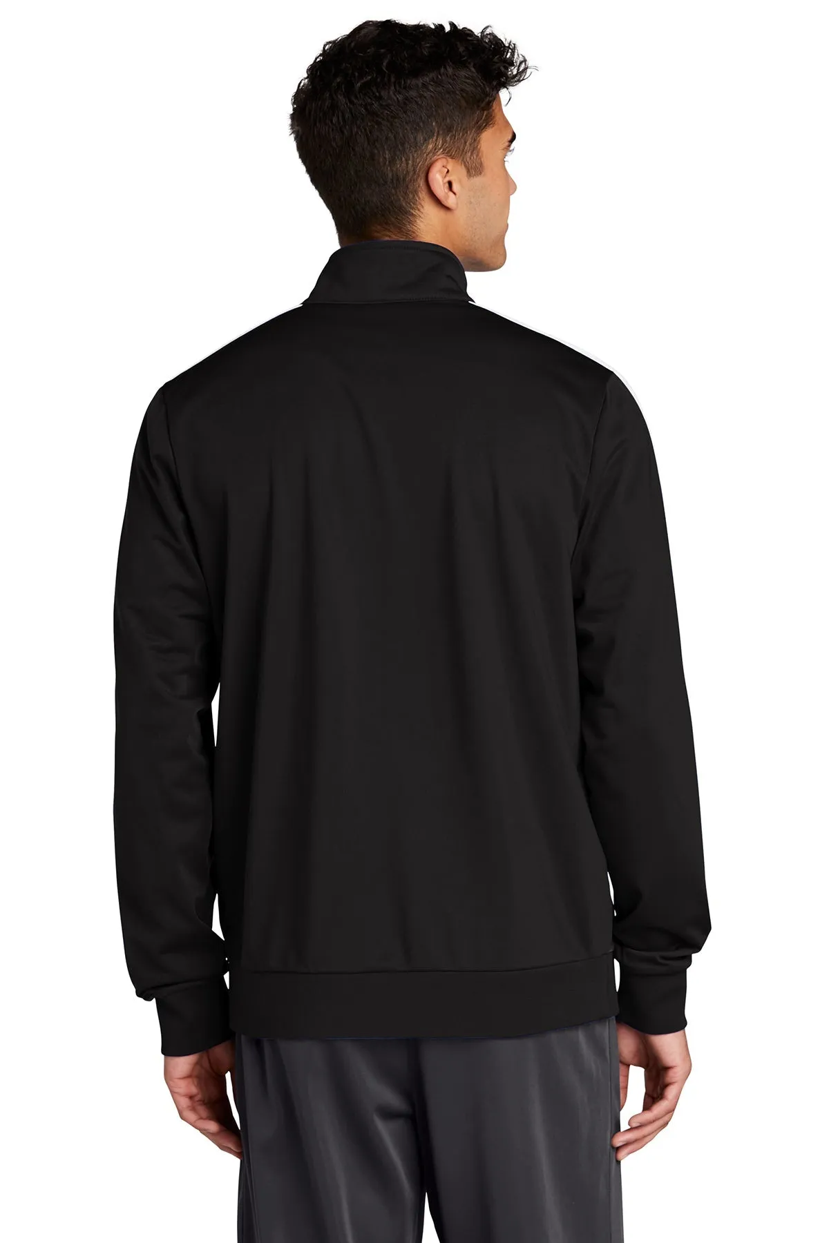 Sport-Tek Tricot Track Customized Jackets, Black/ White