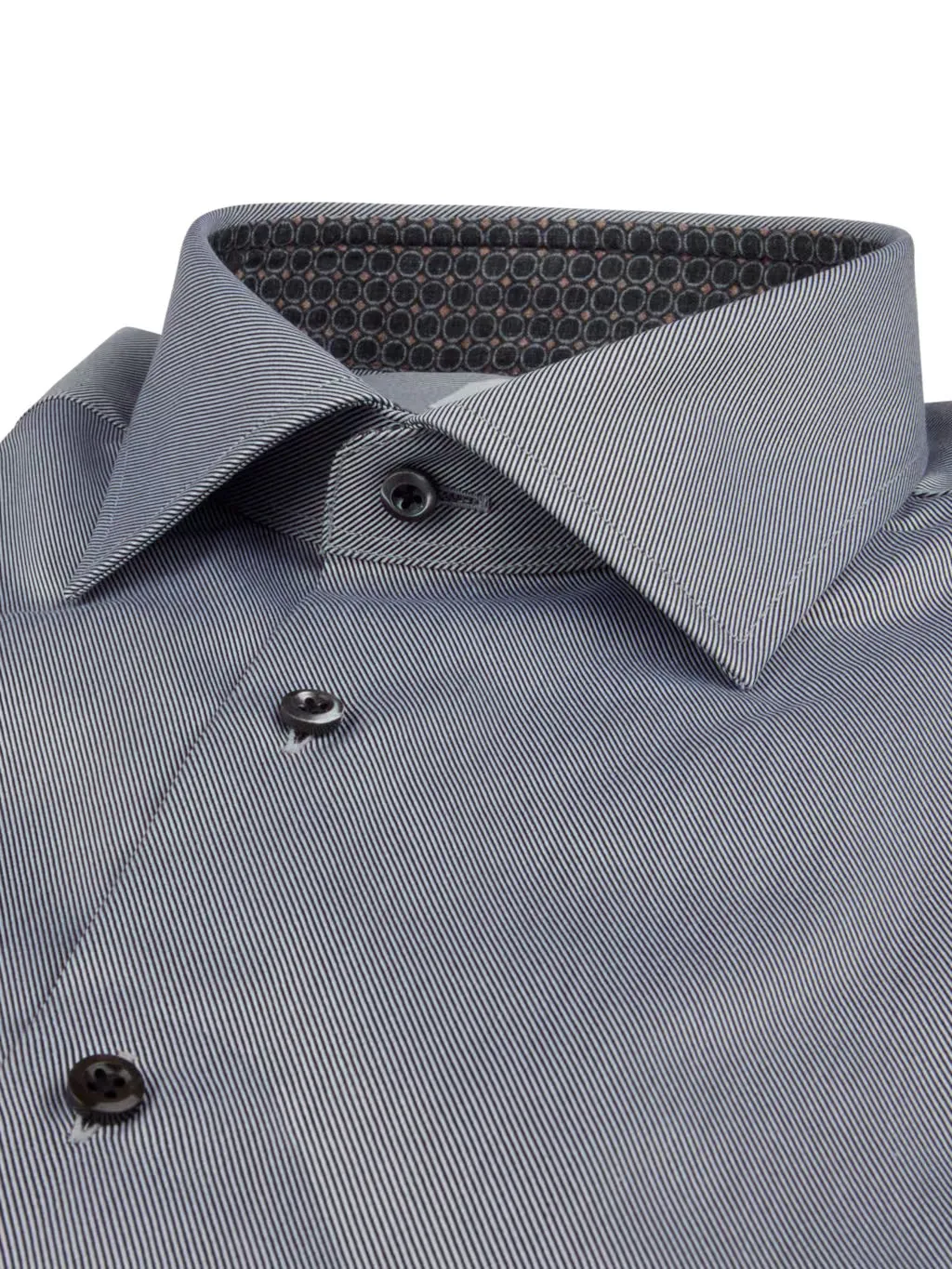 STENSTROMS Black Contrast Twill Shirt | D.GREY