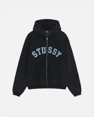 Stüssy Faded Graphic Zip Hoodie: Washed Black