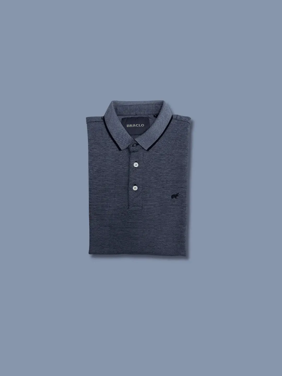 Textured Insignia Blue Polo Shirt