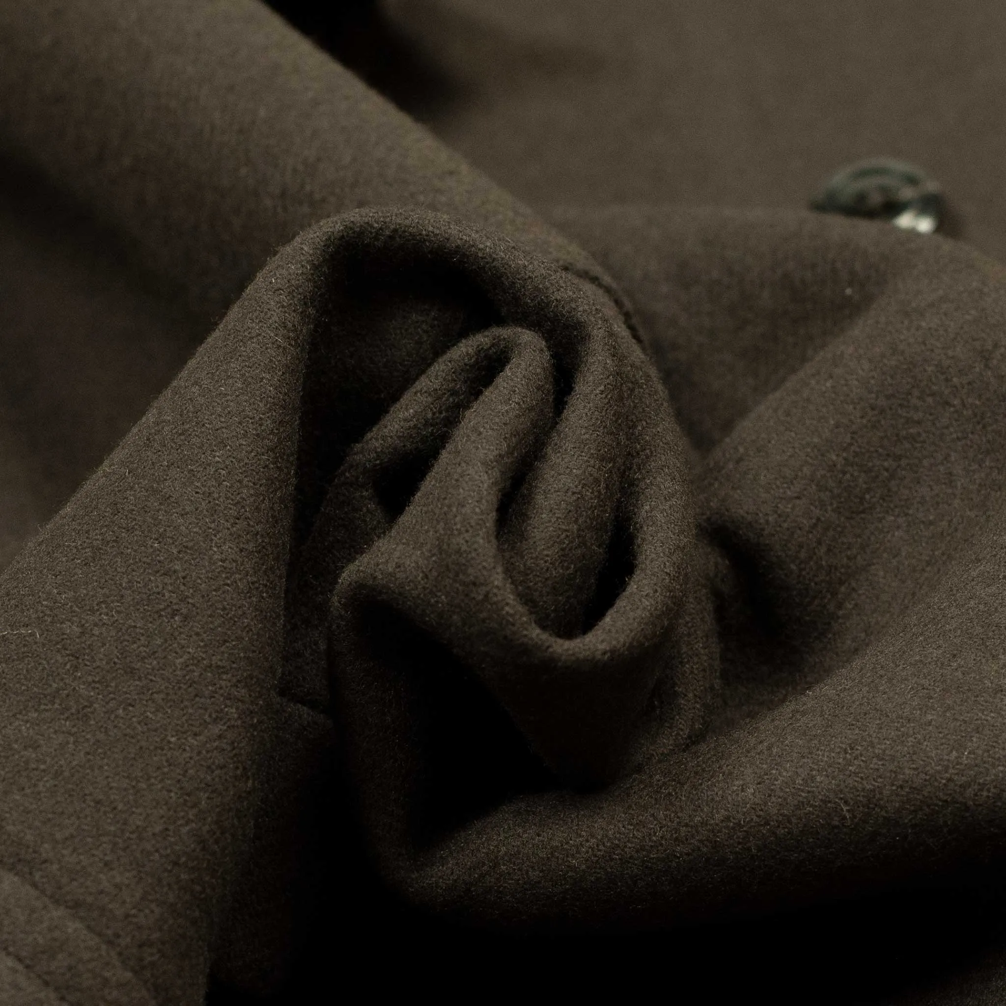 Traveler Coat in brown extra fine reverse cloth melton wool