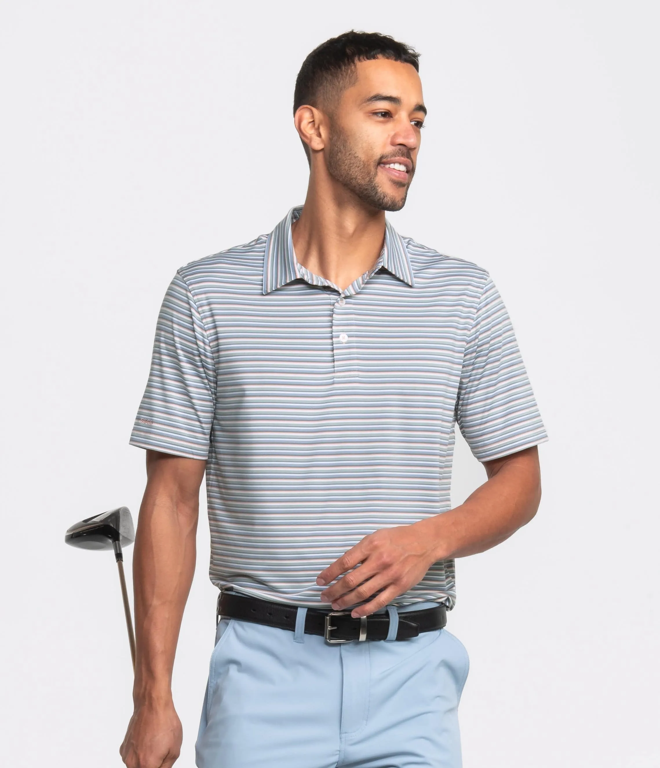 Tybee Stripe Polo - Amberjack