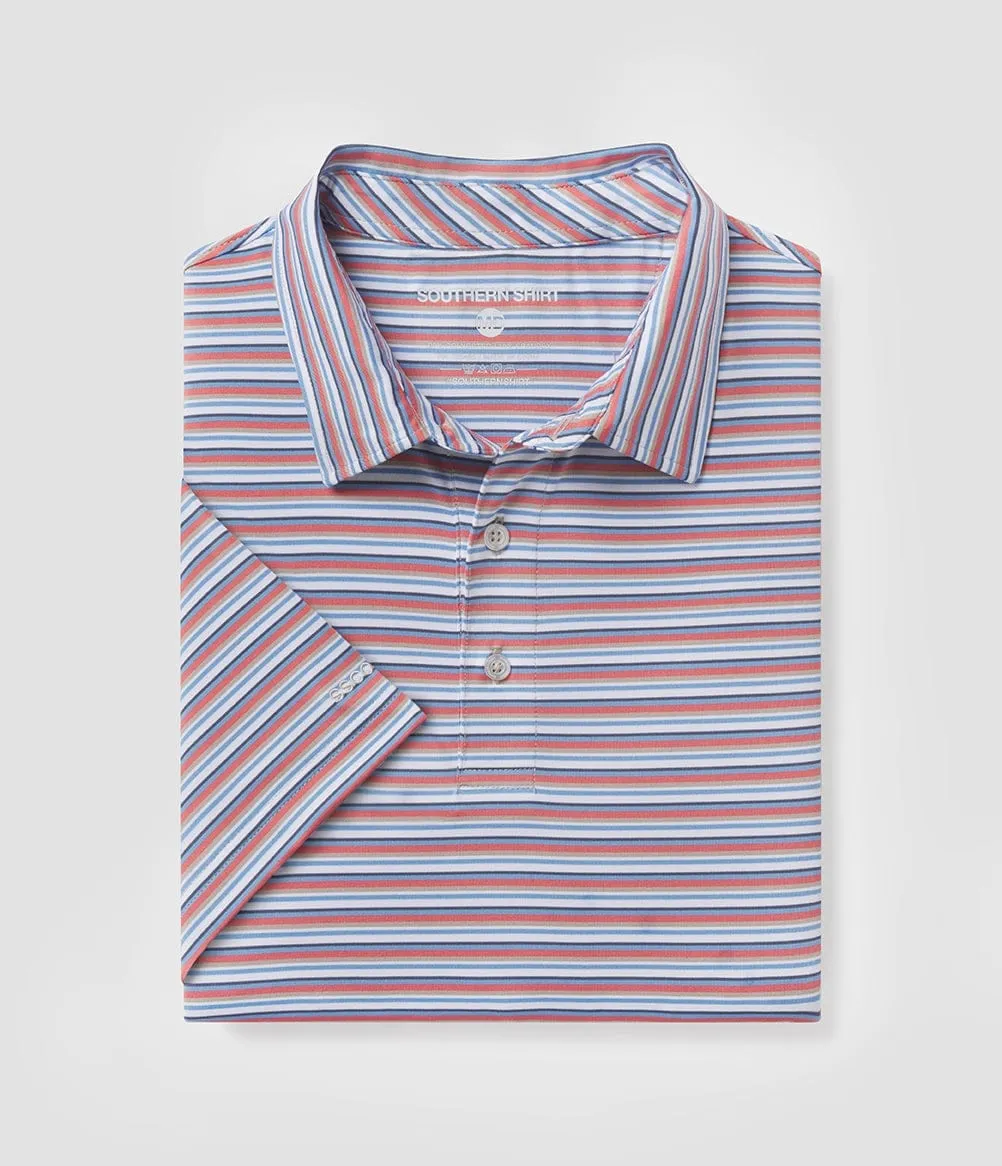 Tybee Stripe Polo - Red Herring