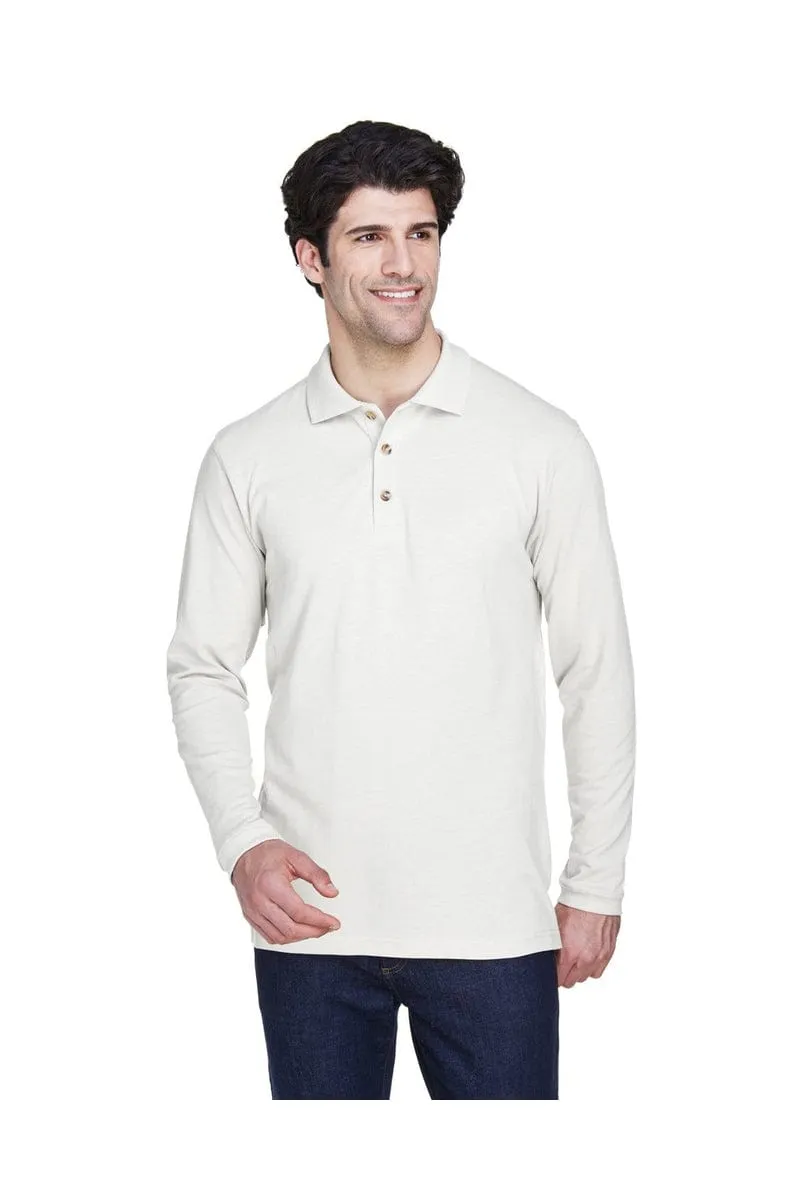 UltraClub 8532: Adult Long-Sleeve Classic Pique Polo