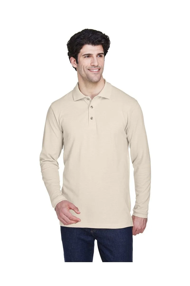 UltraClub 8532: Adult Long-Sleeve Classic Pique Polo