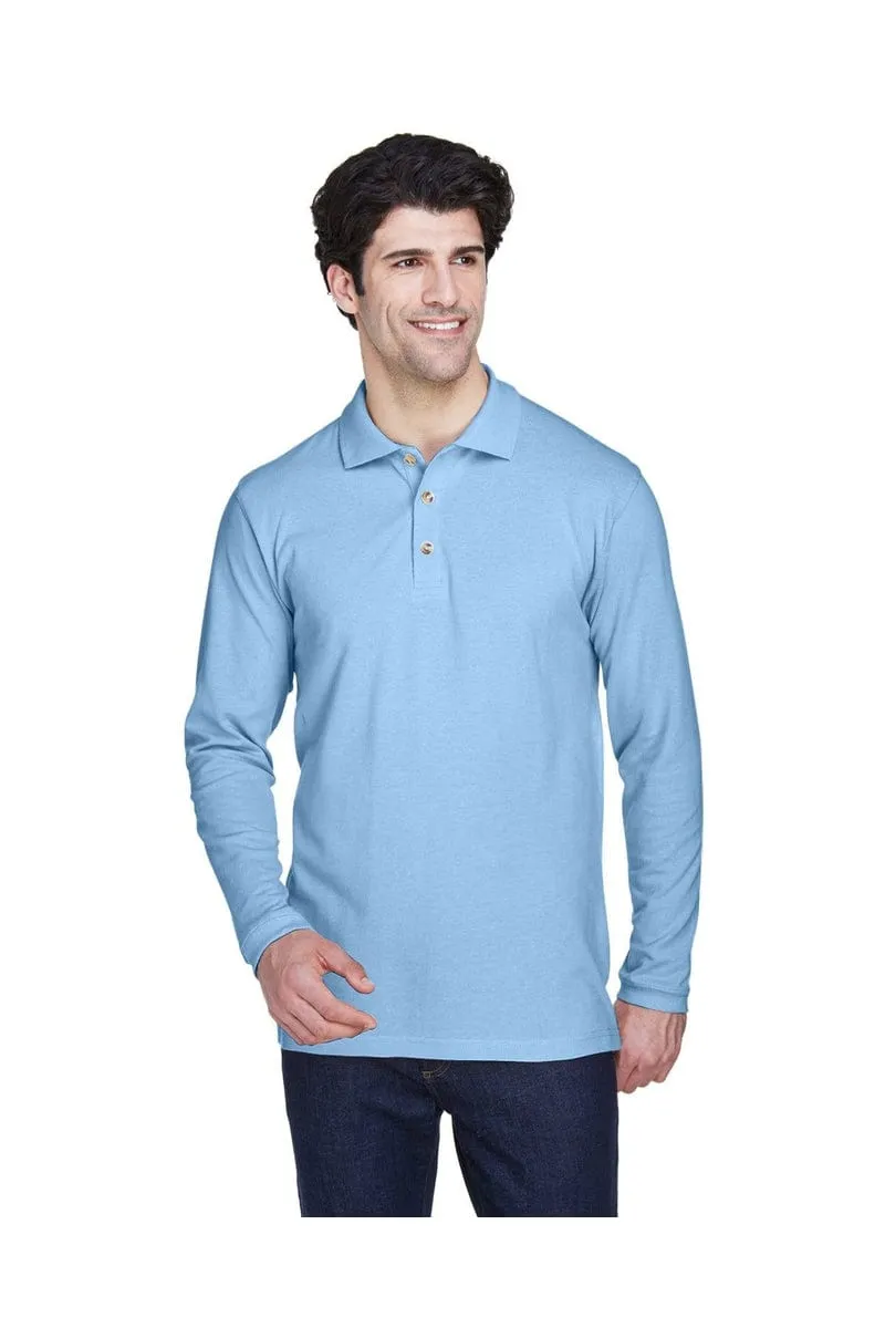 UltraClub 8532: Adult Long-Sleeve Classic Pique Polo