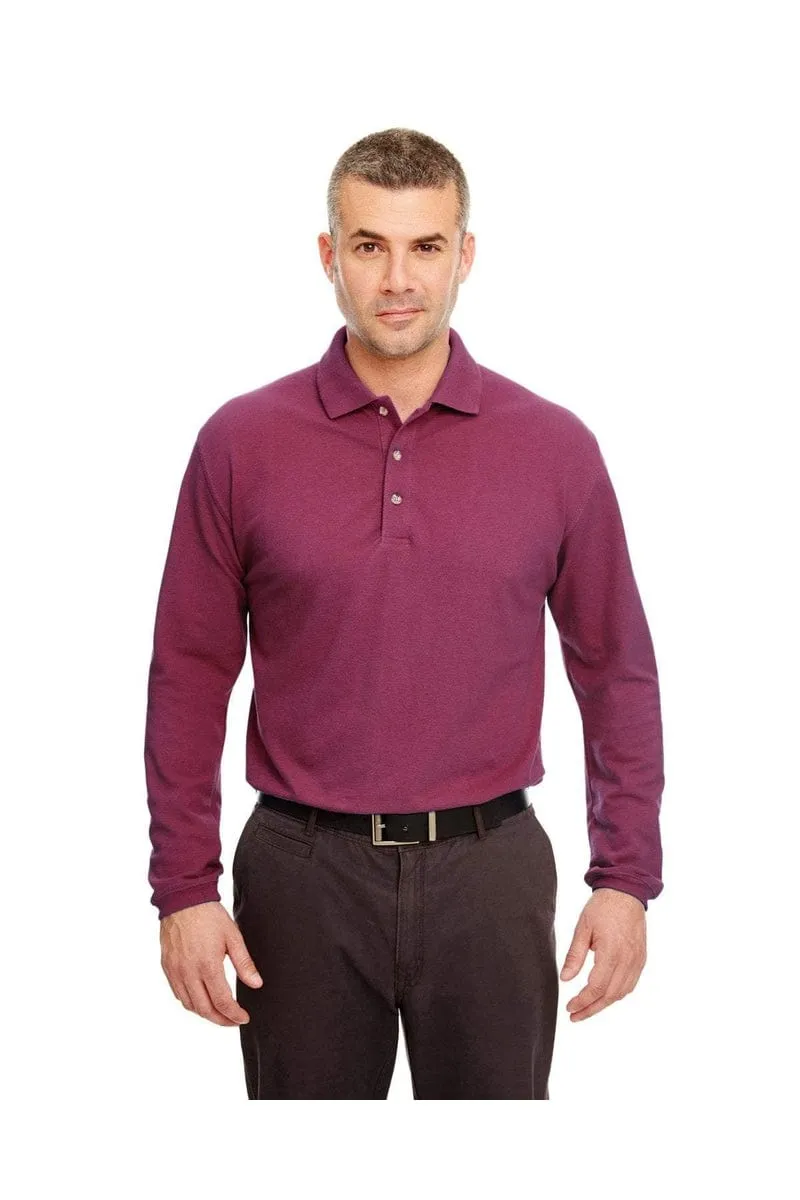 UltraClub 8532: Adult Long-Sleeve Classic Pique Polo