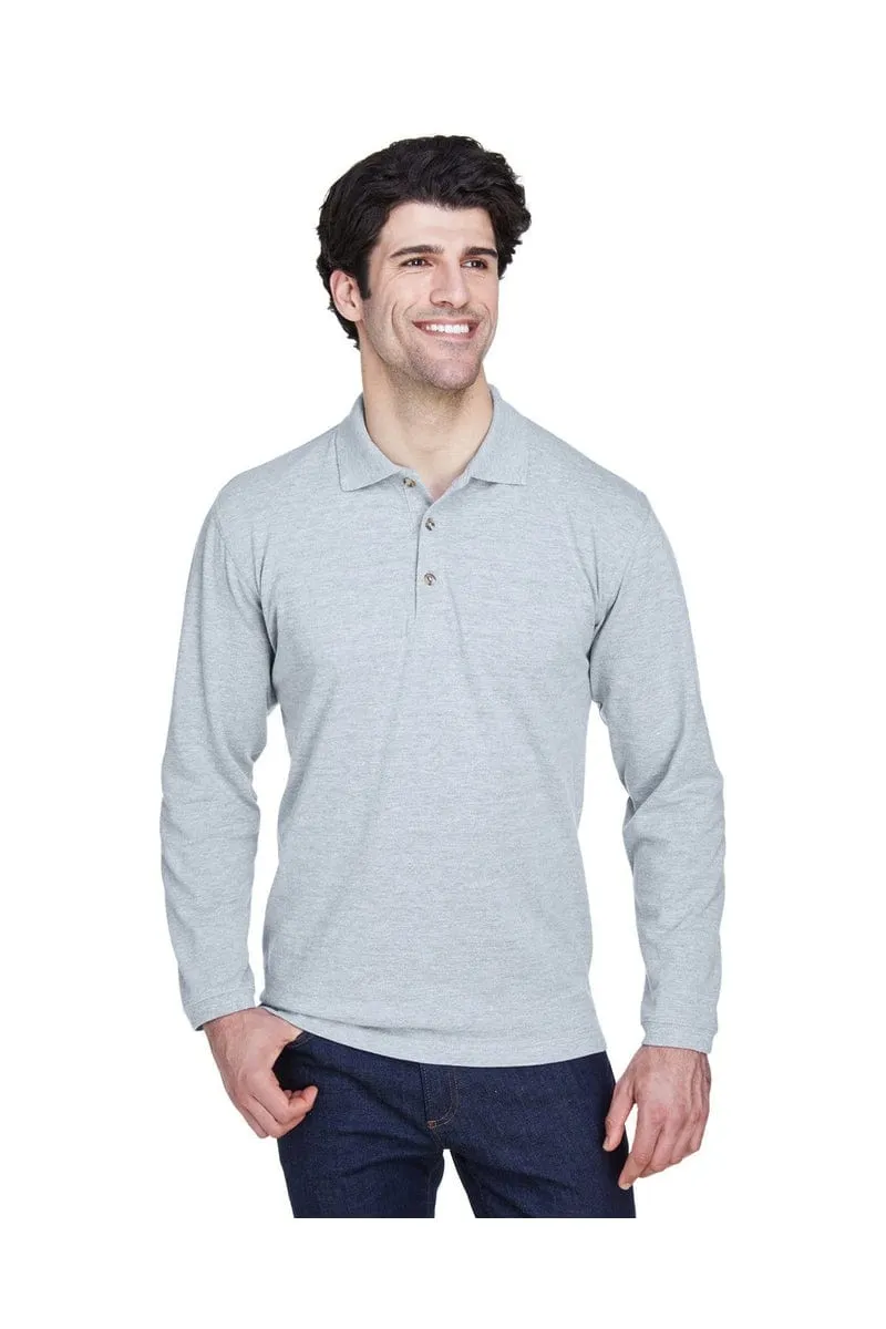 UltraClub 8532: Adult Long-Sleeve Classic Pique Polo