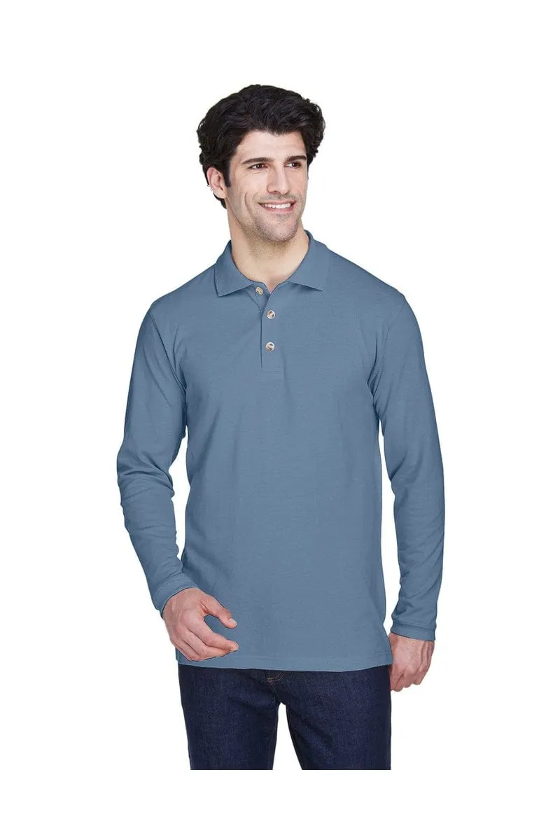 UltraClub 8532: Adult Long-Sleeve Classic Pique Polo