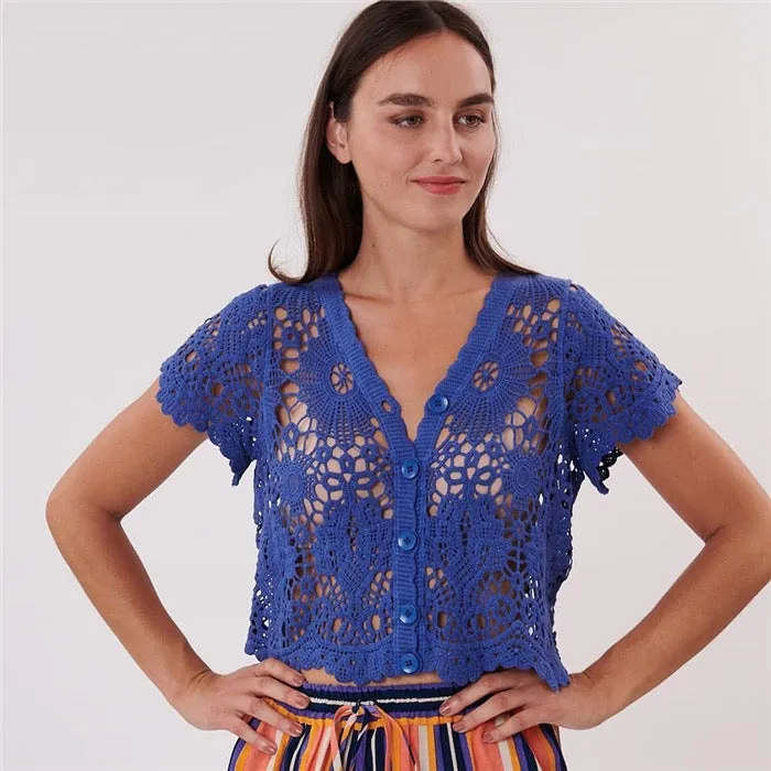 Uma crochet Top -Marine