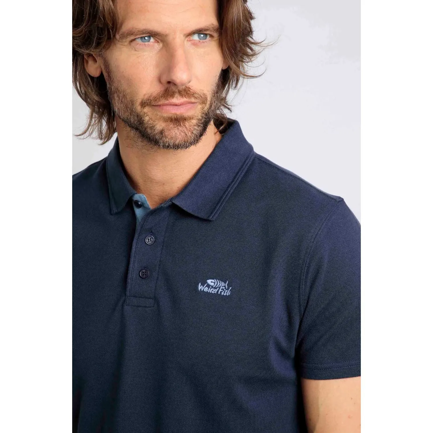 Weird Fish M Navy Miles Organic Pique Polo Shirt