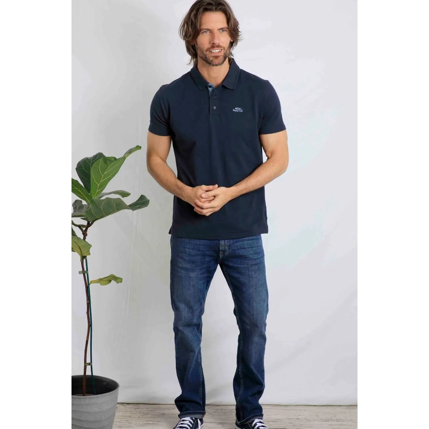 Weird Fish M Navy Miles Organic Pique Polo Shirt