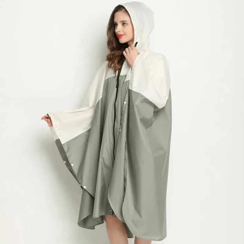 Women's Raincoat-Poncho on Zipper with Hood - SF1982