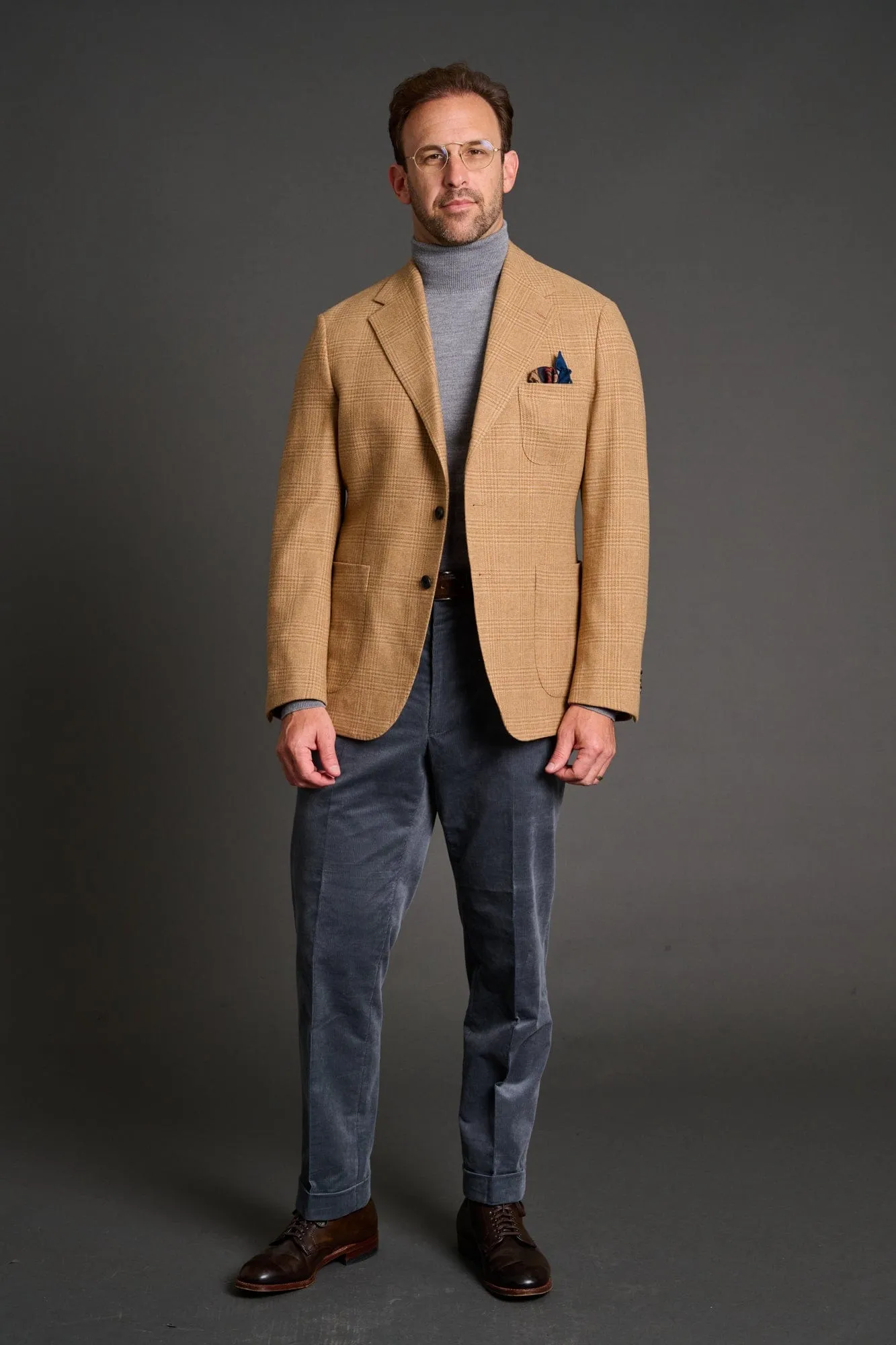 Wool & Cashmere Glenplaid Jacket